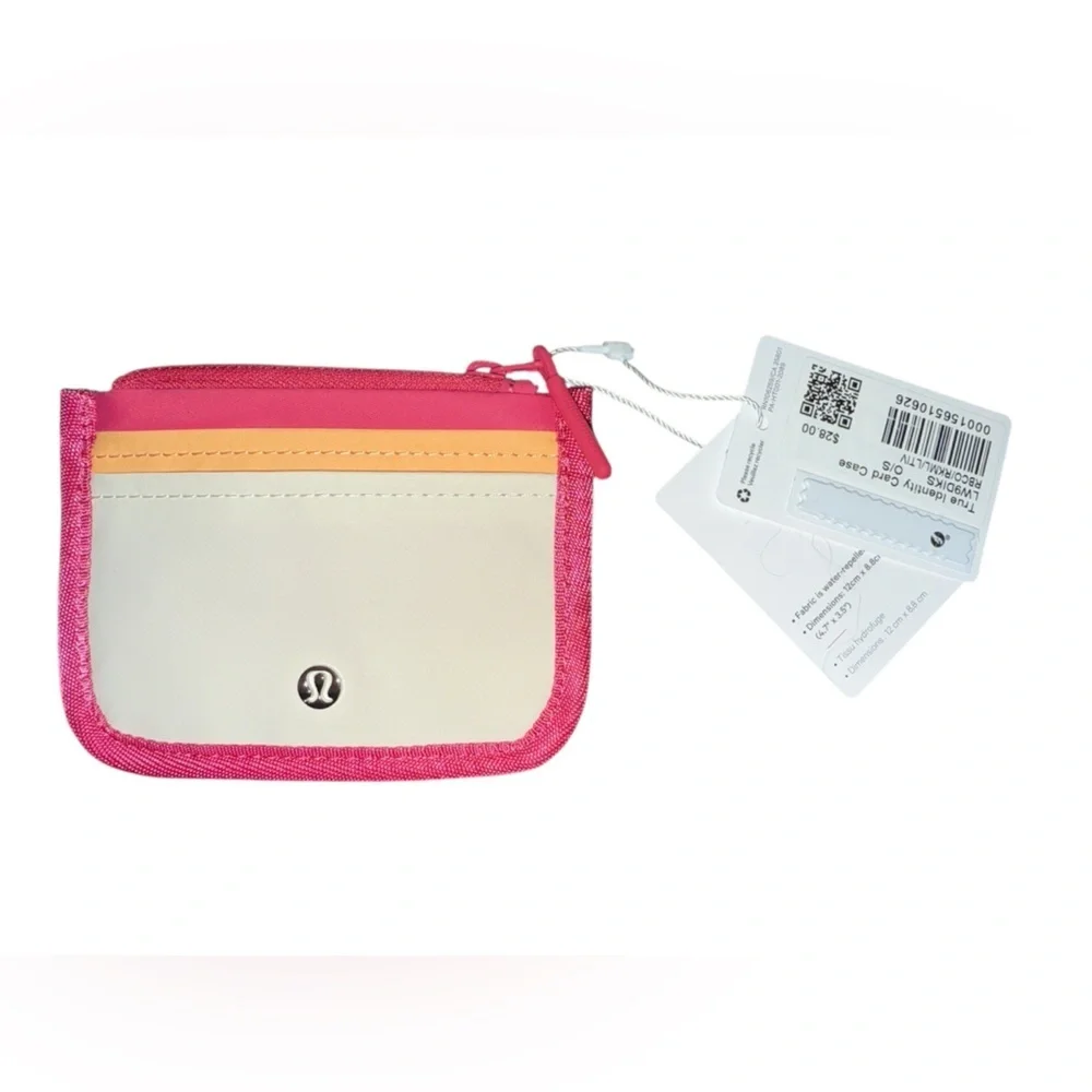 Lululemon True Identity Card Case – Raspberry Coulis / Rock Melon / Light Ivory